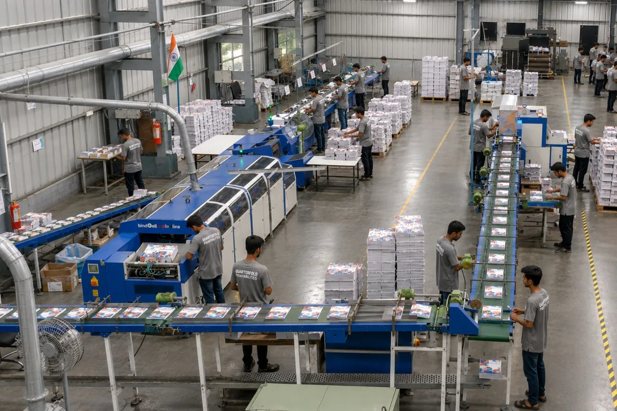 Book printing and finishing at the Quarterfold facility in Navi Mumbai, photo 3